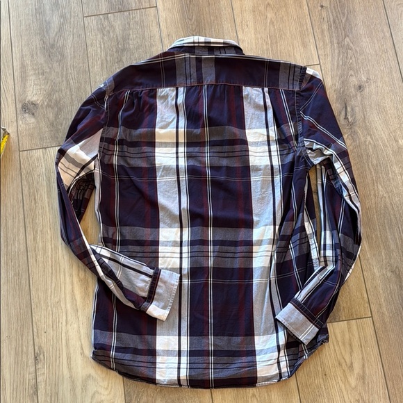 Men's Plaid Shirt - purple and White - Picture 5 of 6